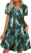 WIHOLL Boho Summer Dresses for Women Casual Loose T Shirt Dress with Pockets Beach Vacation Outfits S-4XL