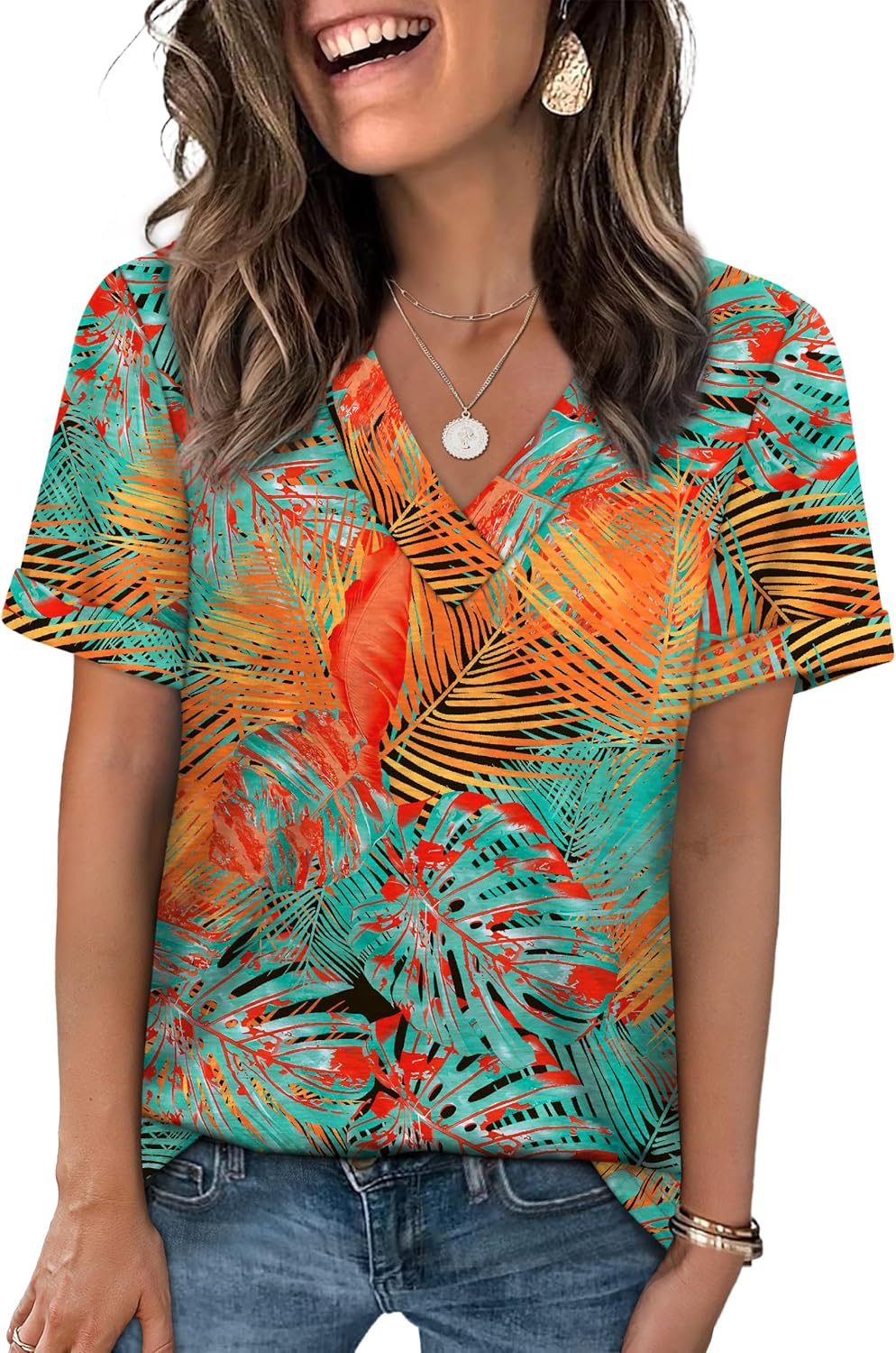 WIHOLL Womens Summer Tops Short Sleeve Basic Casual V Neck T Shirts Trendy Fashion 2026